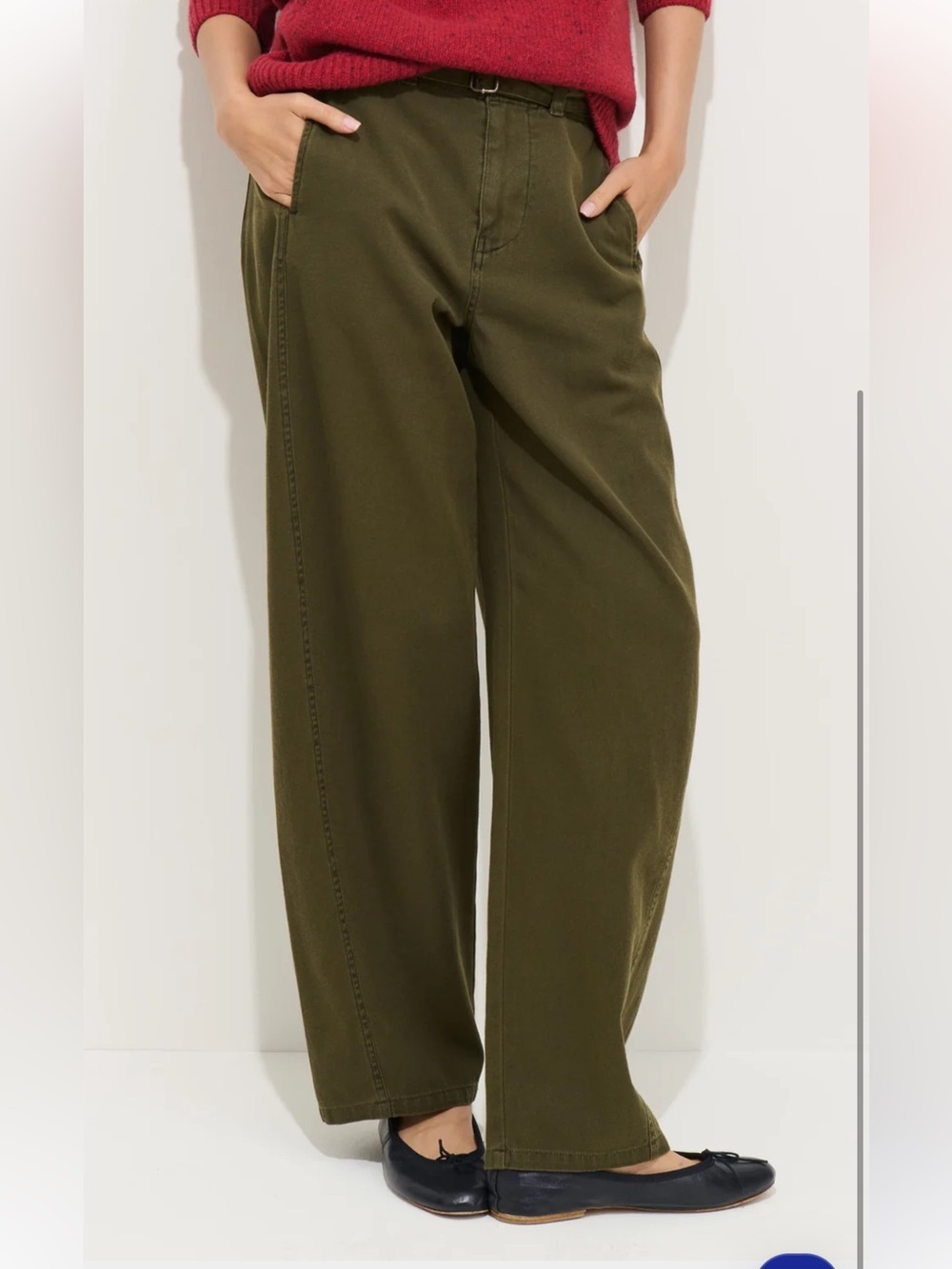 Alex Mill 9th Street Pant Military Olive 100% Cotton Slight Barrel Leg Size 4 - Picture 11 of 11
